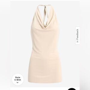 EXPRESS cowl neck halter open back , Nude, sz M